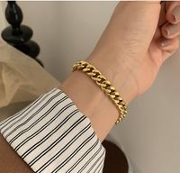 Bracelet En Acier Plaqué Or Titane Chaîne Épaisse En Gros Nihaojewelry sku image 1