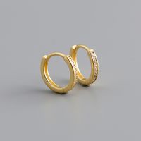 Simple Round Zircon Copper Ear Buckle Wholesale Nihaojewelry sku image 1