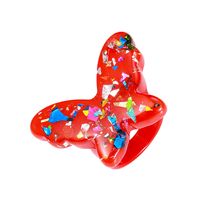 Ins New Acrylic Butterfly Ring 2021 Cute Fun Resin Ring European And American Retro Animal Bracelet For Women main image 4