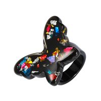 Ins New Acrylic Butterfly Ring 2021 Cute Fun Resin Ring European And American Retro Animal Bracelet For Women sku image 2