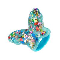 Ins New Acrylic Butterfly Ring 2021 Cute Fun Resin Ring European And American Retro Animal Bracelet For Women sku image 5