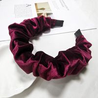 Korean New Style Velvet Solid Color Fold Headband Wholesale Nihaojewelry sku image 3