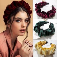 Korean New Style Velvet Solid Color Fold Headband Wholesale Nihaojewelry sku image 8