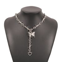 Fashion Butterfly Heart Element Alloy Winding Long Necklace Wholesale Nihaojewelry sku image 1