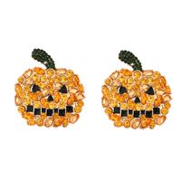 Halloween Orange Pumpkin Ghost Earrings Wholesale Nihaojewelry sku image 1