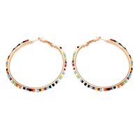 Boucles D&#39;oreilles Rondes En Perles De Couleur Contrastantes À La Mode En Gros Nihaojewelry sku image 1