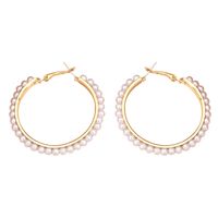 Fashion Pearl Circle Earrings Wholesale Nihaojewelry sku image 1