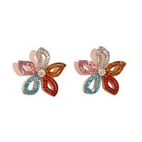 Retro Hollow Diamond-studded Flower Earrings Wholesale Nihaojewelry sku image 1