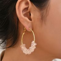 European And American Fashion Exaggerated Geometric Big Circle Transparent Crystal Earrings For Women Ins Internet Celebrity Minimalist Circle Earrings main image 2