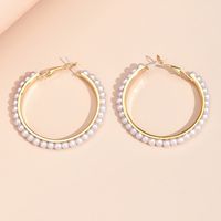 Fashion Pearl Circle Earrings Wholesale Nihaojewelry main image 4