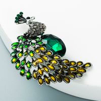 Colorful Peacock Shape Inlaid Diamond Brooch Wholesale Nihaojewelry main image 5