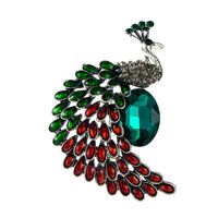 Colorful Peacock Shape Inlaid Diamond Brooch Wholesale Nihaojewelry main image 6