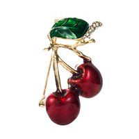 Drip Oil Diamond-studded Cherry Watermelon Brooch Wholesale Nihaojewelry main image 6