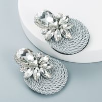 Big Drop Colored Glass Diamond Elastic Rope Braided Earrings Wholesale Nihaojewelry sku image 4