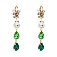 Simple Drop-shaped Glass Diamond Pendant Long Earrings Wholesale Nihaojewelry main image 7
