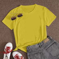 Round Neck Short Sleeve Solid Color T-shirt Wholesale Nihaojewelry main image 5