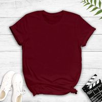 Round Neck Short Sleeve Solid Color T-shirt Wholesale Nihaojewelry main image 8