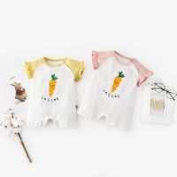 Short-sleeved Cartoon Carrot Printed Shorts Baby Romper Wholesale Nihaojewelry main image 4