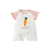 Short-sleeved Cartoon Carrot Printed Shorts Baby Romper Wholesale Nihaojewelry main image 3