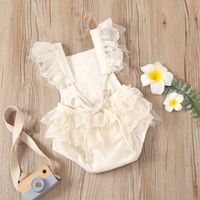 Children's Tether Lace Embroidered Beaded Triangle Crawl Baby Jumpsuit Wholesale Nihaojewelry main image 3