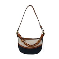 Hit Color Acrylic Thick Chain Canvas Armpit Bag Wholesale Nihaojewelry main image 3