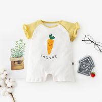 Short-sleeved Cartoon Carrot Printed Shorts Baby Romper Wholesale Nihaojewelry sku image 3