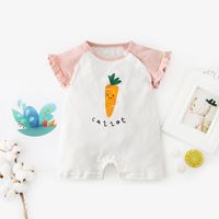 Short-sleeved Cartoon Carrot Printed Shorts Baby Romper Wholesale Nihaojewelry sku image 5