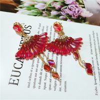Mode Coréenne Gland Fleur Diamants Longues Boucles D&#39;oreilles En Gros Nihaojewelry sku image 1