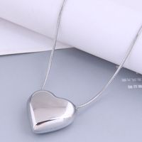 Wholesale Hip-hop Concise Stainless Steel Peach Heart Pendent Necklace Nihaojewelry main image 3