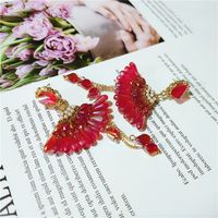 Korean Fashion Tassel Flower Diamonds Long Earrings Wholesale Nihaojewelry main image 3