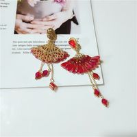 Korean Fashion Tassel Flower Diamonds Long Earrings Wholesale Nihaojewelry main image 4