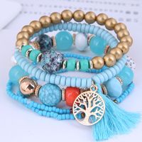 Wholesale Bohemia Metal Tree Of Life Tassels Beads Multi-layer Bracelet Nihaojewelry sku image 3