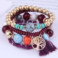 Großhandel Böhmen Metall Baum Des Lebens Quasten Perlen Mehrschichtiges Armband Nihaojewelry sku image 4