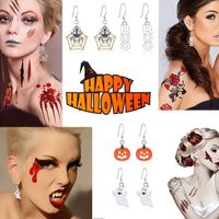 Wholesale Halloween Horror Skull Alloy Earrings 12 Set Nihaojewelry main image 4
