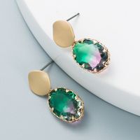 الجملة أزياء سبائك الزجاج الماس هندسية أقراط Nihaojewelry main image 1