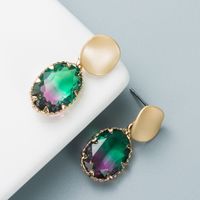 الجملة أزياء سبائك الزجاج الماس هندسية أقراط Nihaojewelry main image 4