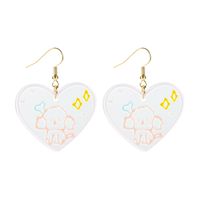Wholesale Cute Puppy Graffiti Acrylic Transparent Heart Earrings Nihaojewelry main image 6