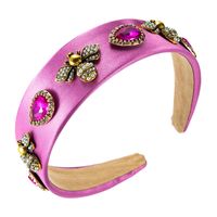 Pure Color Fabric Inlaid Pearl Glass Diamond Baroque Bee Headband Wholesale Jewelry Nihaojewelry main image 6