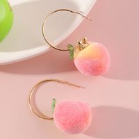 Wholesale Cute Simulation Three-dimensional Orange Peach Earrings Nihaojewelry main image 4