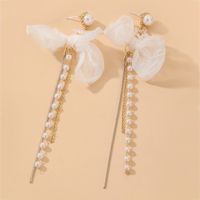 Wholesale Fashion Bowknot Star Pearl Tassel Fabric Earrings Nihaojewelry main image 1