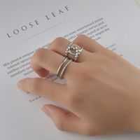 Wholesale Koreanisches Retro-drehseil Edelstahl Offener Ring Nihaojewelry main image 4
