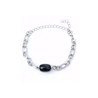 European And American Simple New Stainless Steel Titanium Steel Natural Agate Stone Couple Bracelet Men And Women Jewelry Wholesale Foreign Trade Exclusive main image 3