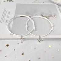 Simple Style Heart Alloy Plating No Inlaid Couple Bracelets main image 3