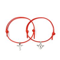 Simple Style Heart Alloy Plating No Inlaid Couple Bracelets main image 6