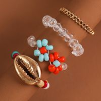 Crystal Hand-woven Color Rice Beads Shell Ring Set Wholesale Jewelry Nihaojewelry main image 3