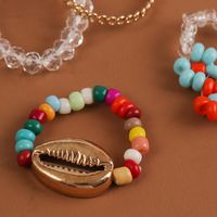 Crystal Hand-woven Color Rice Beads Shell Ring Set Wholesale Jewelry Nihaojewelry main image 5