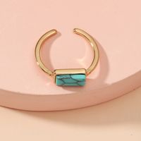 Alloy Rectangular Turquoise Open Foot Ring Wholesale Jewelry Nihaojewelry main image 4