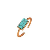 Alloy Rectangular Turquoise Open Foot Ring Wholesale Jewelry Nihaojewelry main image 5