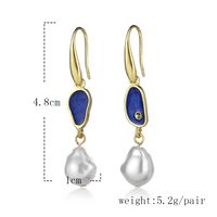 2021europe And America Cross Border New Earrings Blue Dripping Shell Pearl Eardrops Stud Earrings Ins Popular Ornament main image 5