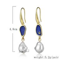 2021europe Et En Amérique Croix Frontière Nouveau Boucles D'oreilles Bleu Gouttes Shell Perle Gouttes Pour Les Oreilles Boucles D'oreilles Ins Populaire Ornement main image 5